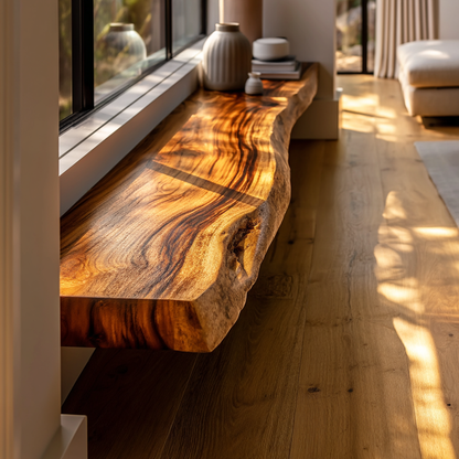 Zerion Live Edge Solid Wood Floating Shelf SPA324936