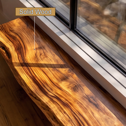 Zerion Live Edge Solid Wood Floating Shelf SPA324936