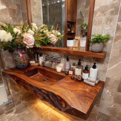 Zorvyn Live Edge Solid Wood Floating Bathroom Vanity with Integrated Sink SPA965784 Lynnsnail