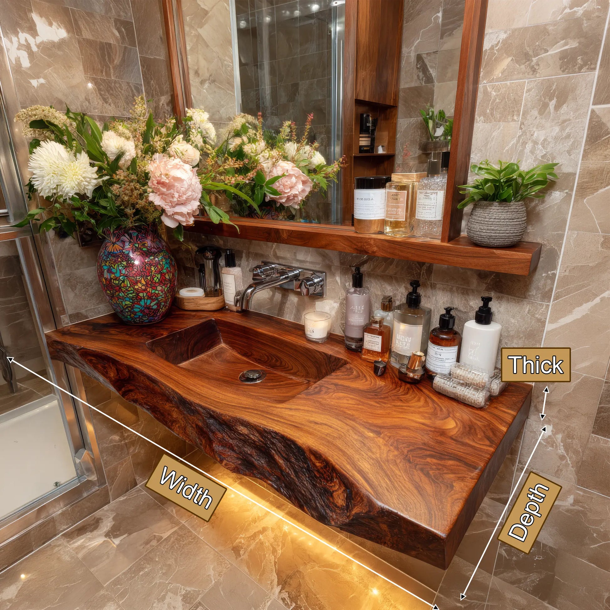 Zorvyn Live Edge Solid Wood Floating Bathroom Vanity with Integrated Sink SPA965784 Lynnsnail