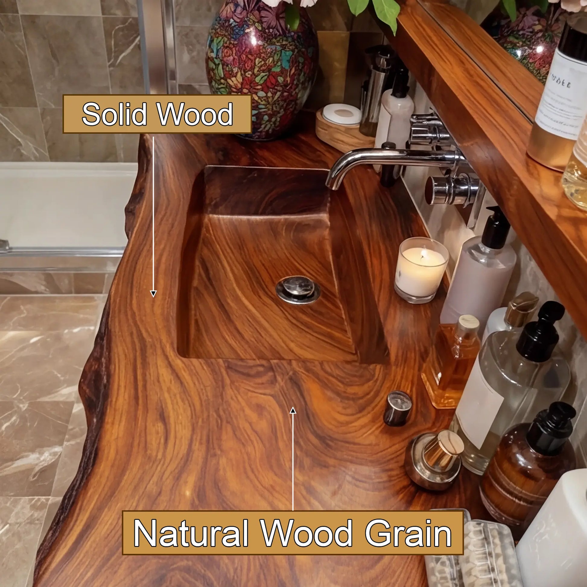 Zorvyn Live Edge Solid Wood Floating Bathroom Vanity with Integrated Sink SPA965784 Lynnsnail