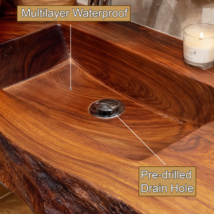 Zorvyn Live Edge Solid Wood Floating Bathroom Vanity with Integrated Sink SPA965784 Lynnsnail