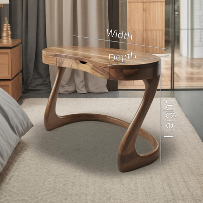 Modern Sculpted Desk With Drawers For Minimalist Home Office Lynnsnail