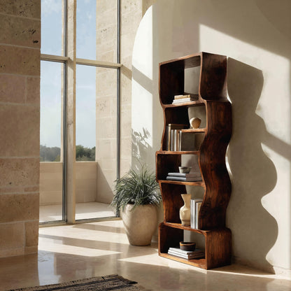 Organic Sculptural Wooden Bookcase For Modern Home Lynnsnail