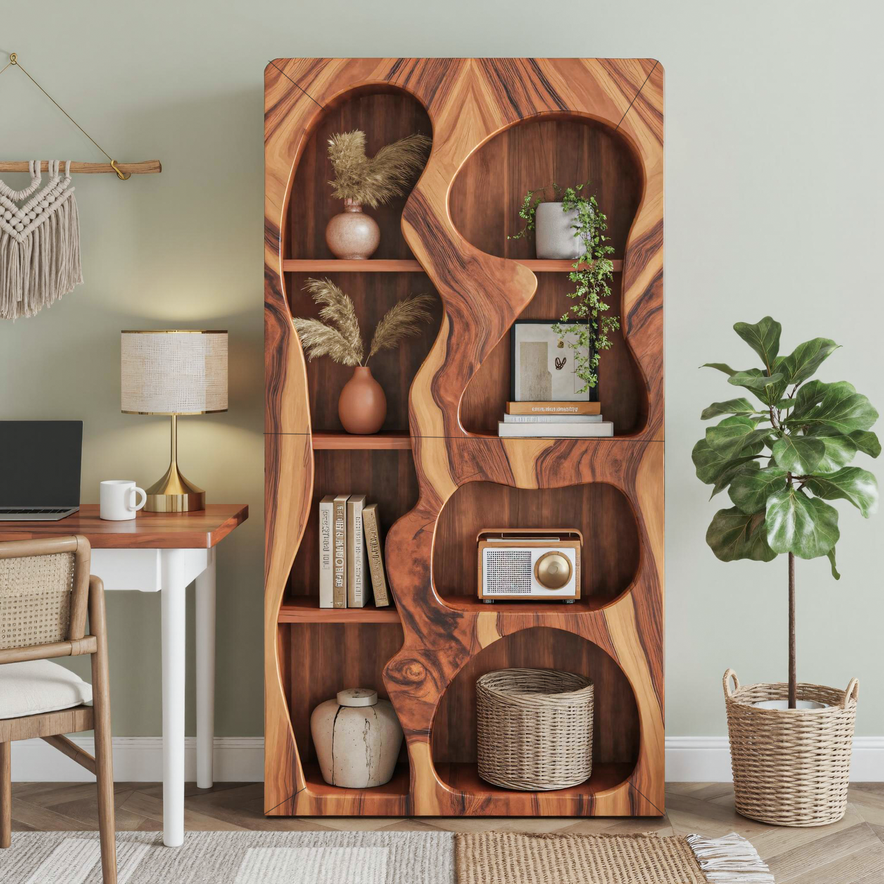 Organic Sculptural Bookshelf For Living Room Or Office Lynnsnail