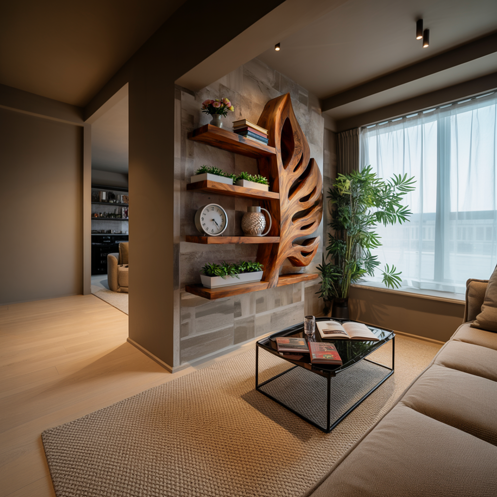 Nature Inspired Wooden Leaf Bookshelf for Modern Interior Lynnsnail