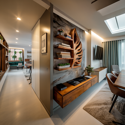 Nature Inspired Wooden Leaf Bookshelf for Modern Interior Lynnsnail