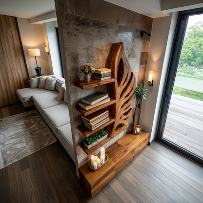 Nature Inspired Wooden Leaf Bookshelf for Modern Interior Lynnsnail