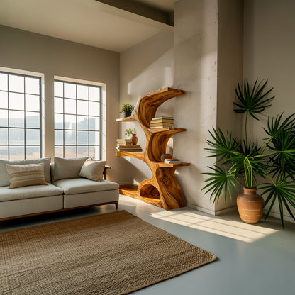 Artistic Curved Bookshelf For Contemporary Home Lynnsnail
