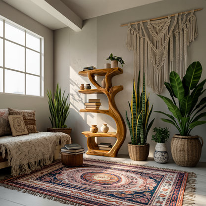 Modern Wooden Branch Tree Bookshelf For Living Room Lynnsnail