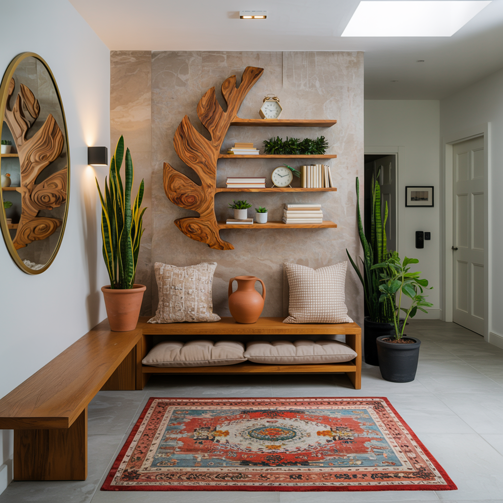 Organic Wooden Leaf Floating Bookshelf For Modern Home Lynnsnail
