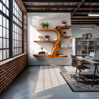 Contemporary Wooden Tree Bookcase For Living Room Lynnsnail