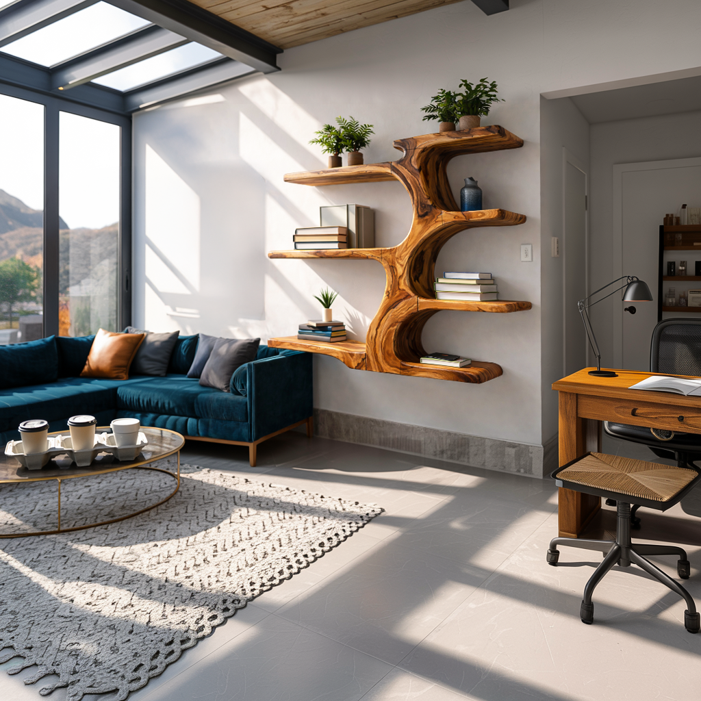 Contemporary Wooden Tree Bookcase For Living Room Lynnsnail