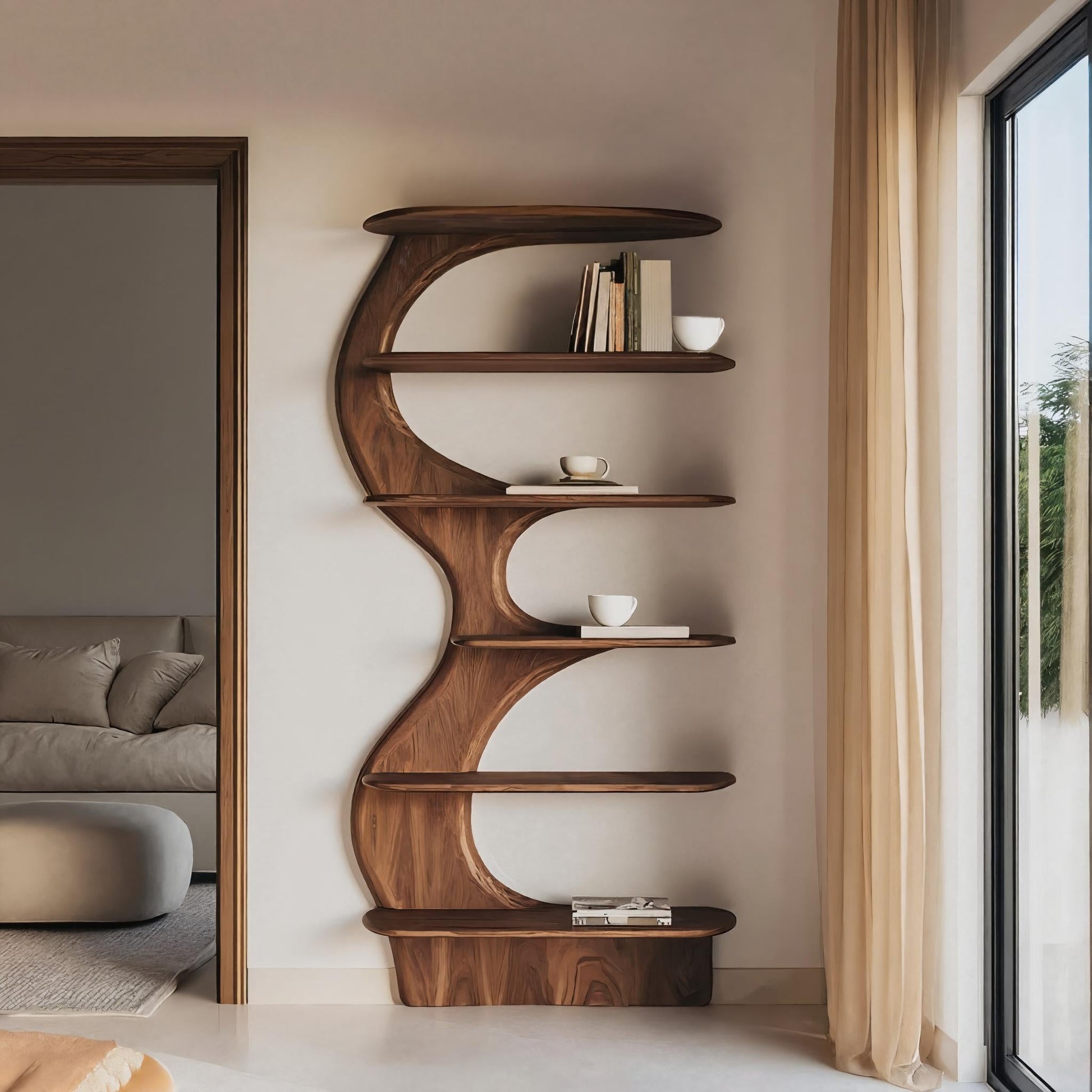 Modern Vertical Bookshelf With Open Storage For Living Room Lynnsnail