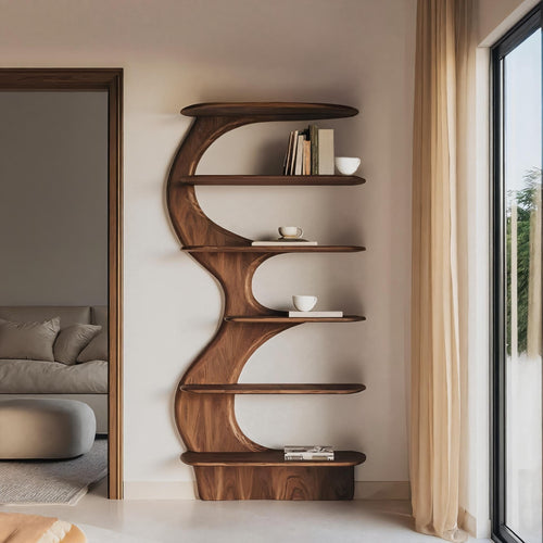 Modern Vertical Bookshelf With Open Storage For Living Room Lynnsnail