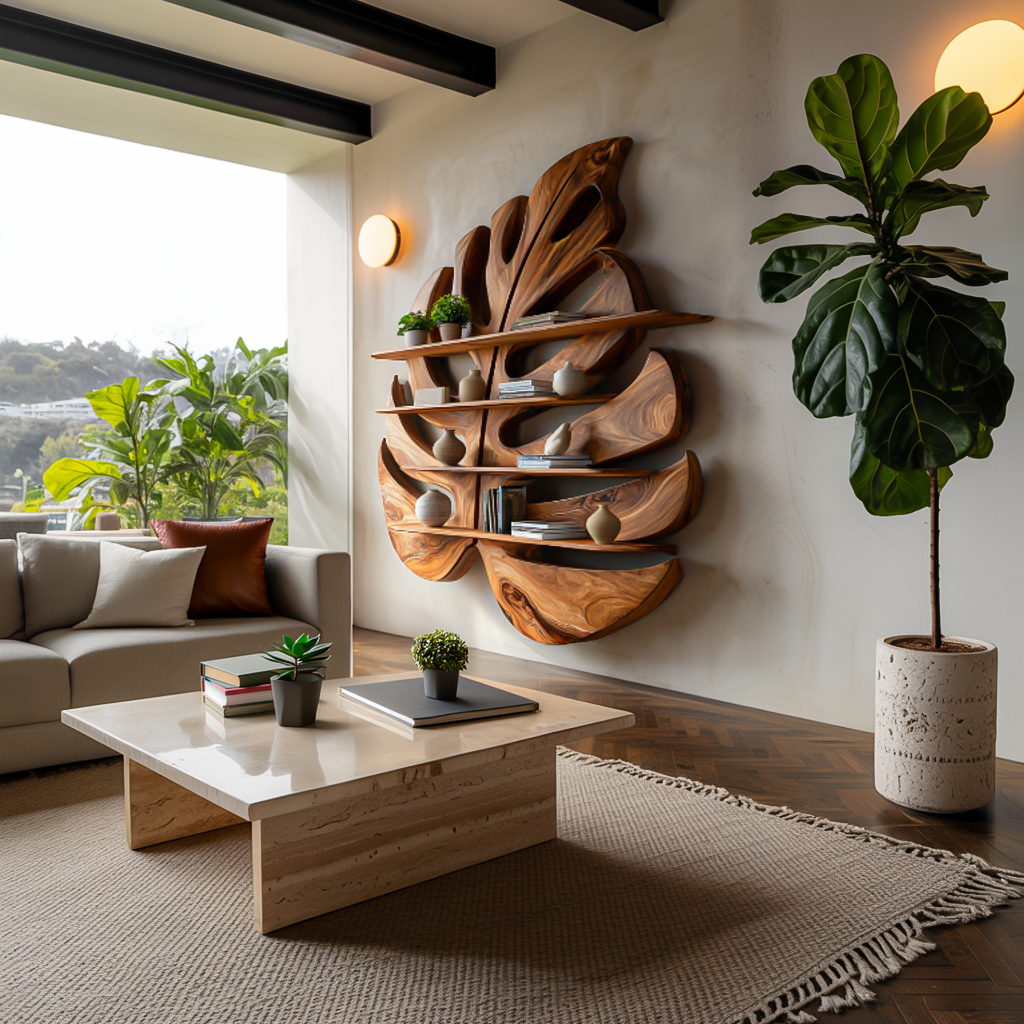 Modern Wooden Leaf Shape Shelf For Modern Home Lynnsnail