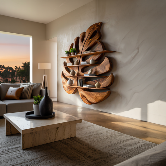 Modern Wooden Leaf Shape Shelf For Modern Home Lynnsnail