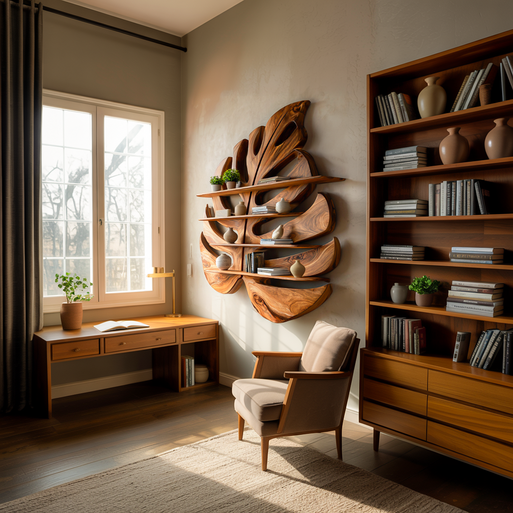 Modern Wooden Leaf Shape Shelf For Modern Home Lynnsnail