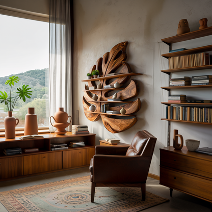 Modern Wooden Leaf Shape Shelf For Modern Home Lynnsnail