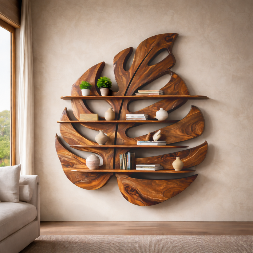Modern Wooden Leaf Shape Shelf For Modern Home Lynnsnail
