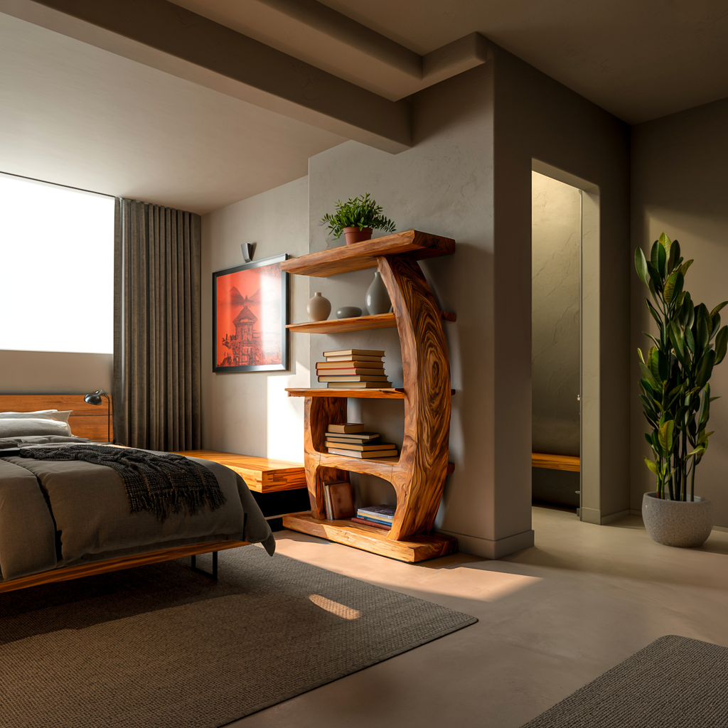 Artistic Bookshelf With Tiers For Living Room Lynnsnail
