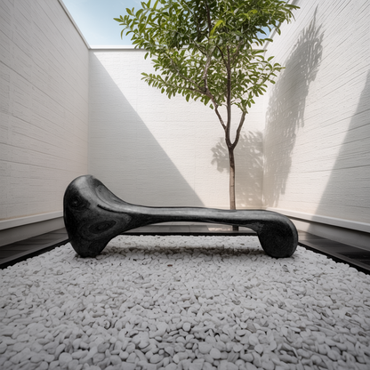 Sculptural Wood Bench For Garden Poolside Or Patio Lynnsnail
