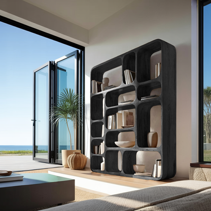 Modern Wall Bookshelf Multiple Compartments For Living Room Lynnsnail