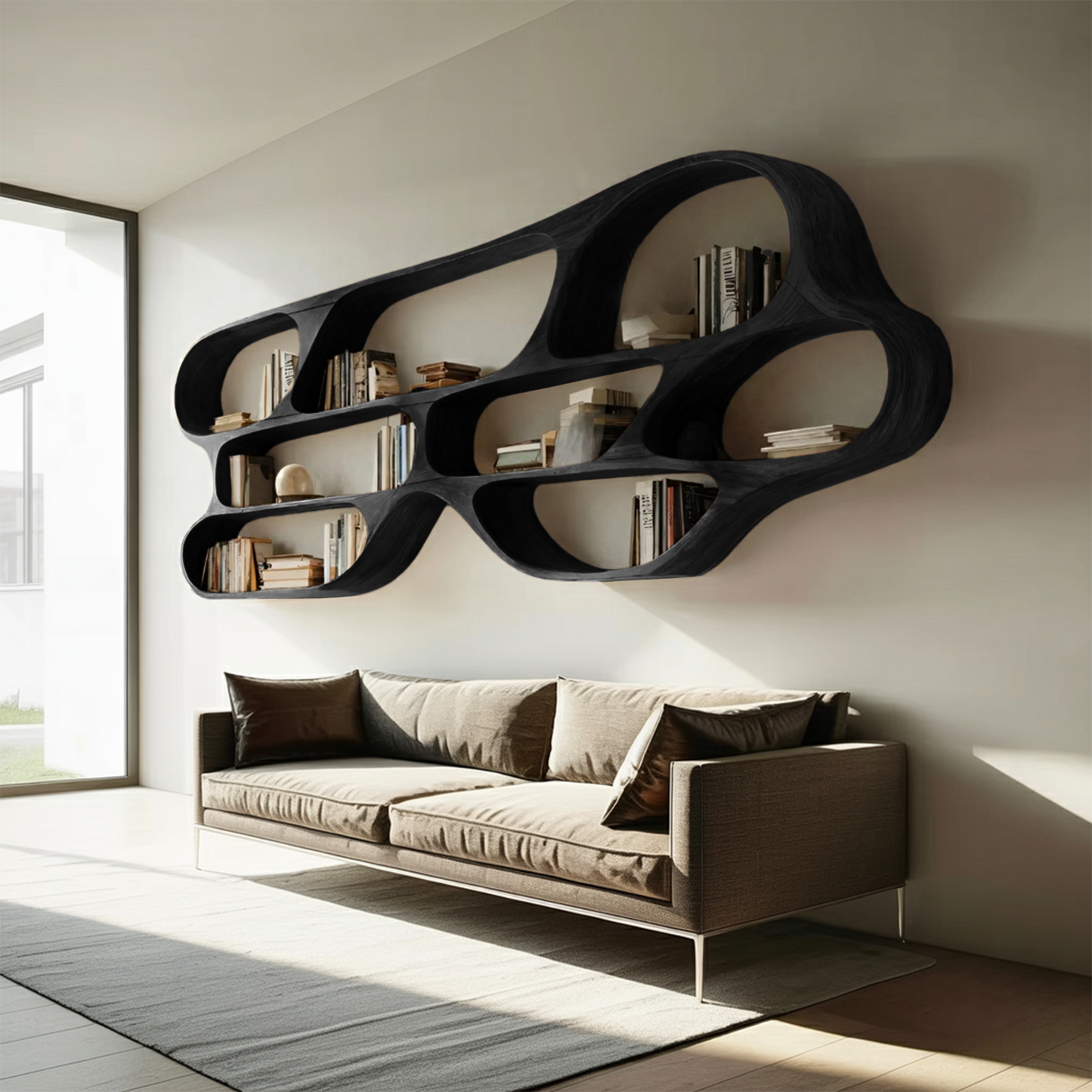 Organic Wall Bookcase For Bedroom Interior Design Lynnsnail