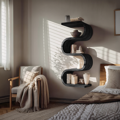 Handcrafted Vertical Wall Bookshelf For Living Or Bedroom Lynnsnail