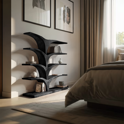 Contemporary Curved Bookshelf For Modern Interior Lynnsnail