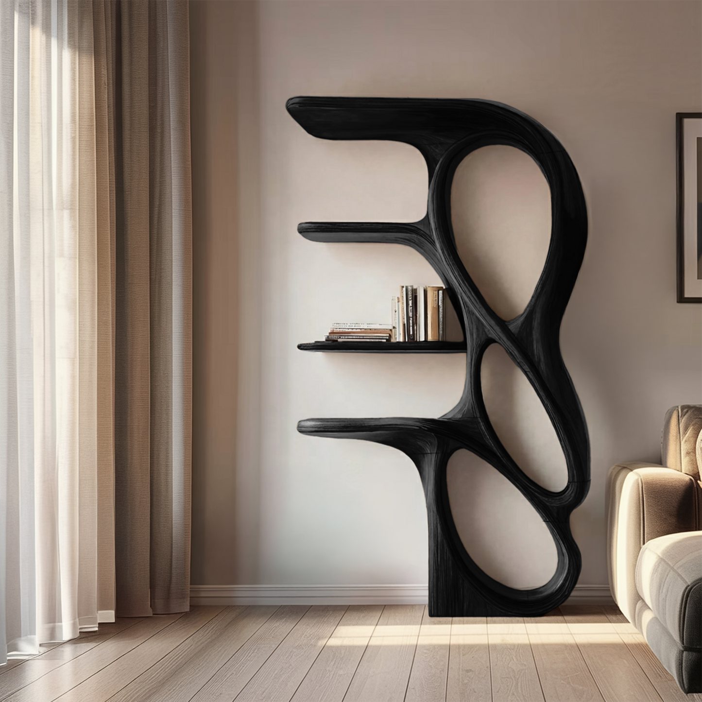 Contemporary Art Bookshelf For Living Room Decor Lynnsnail
