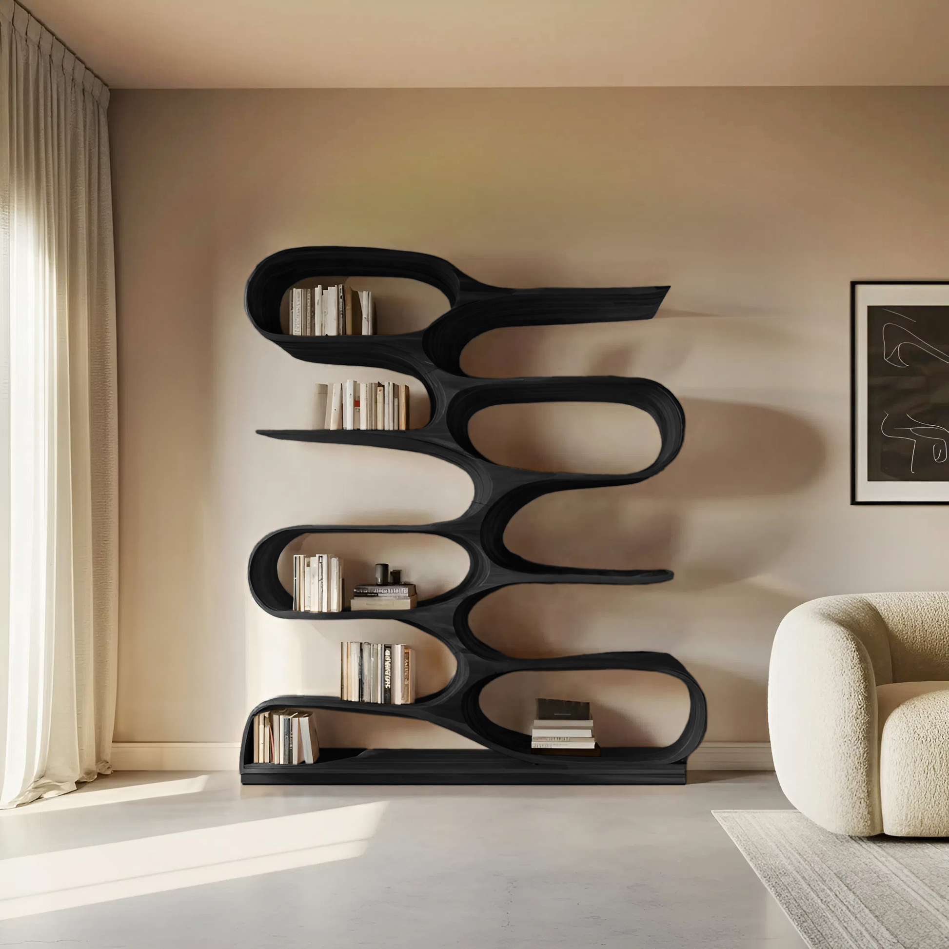 Organic Bookshelf For Living Room Or Home Decor Lynnsnail