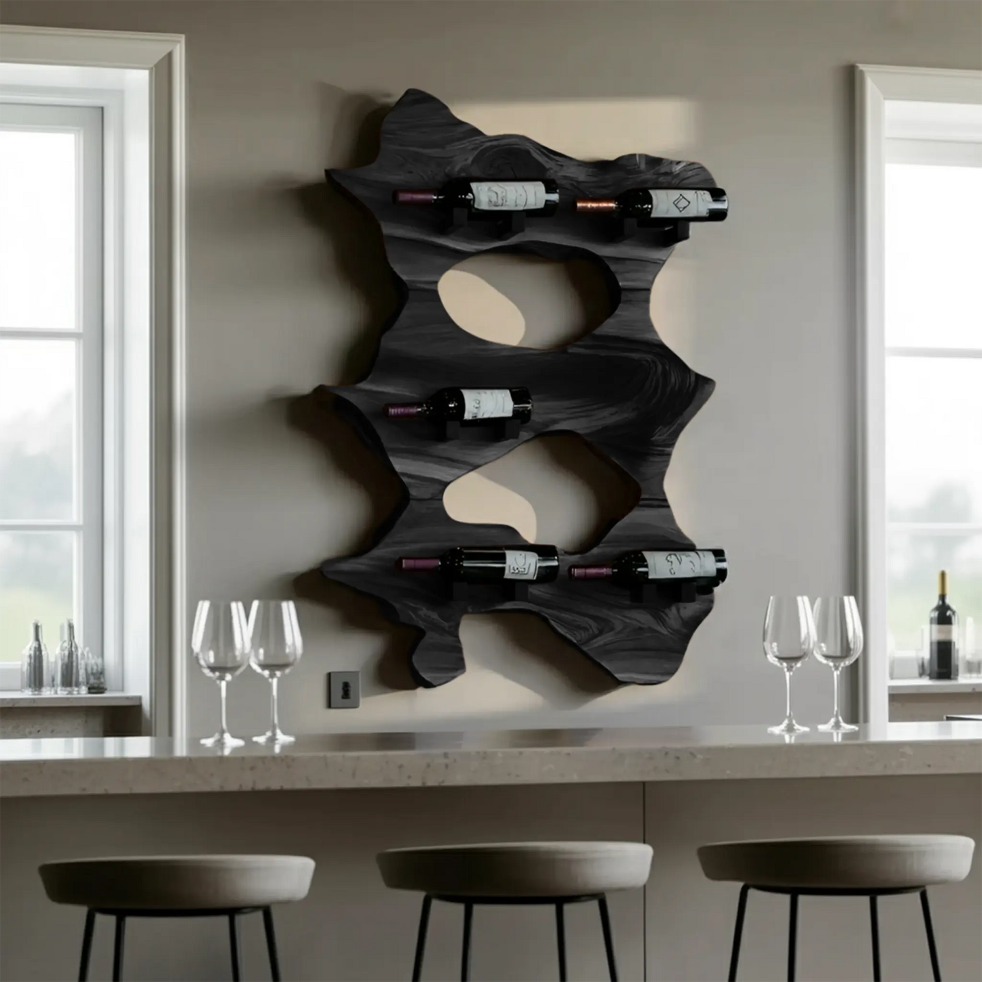 Rustic Solid Wood Live Edge Wine Rack For Entryway Lynnsnail