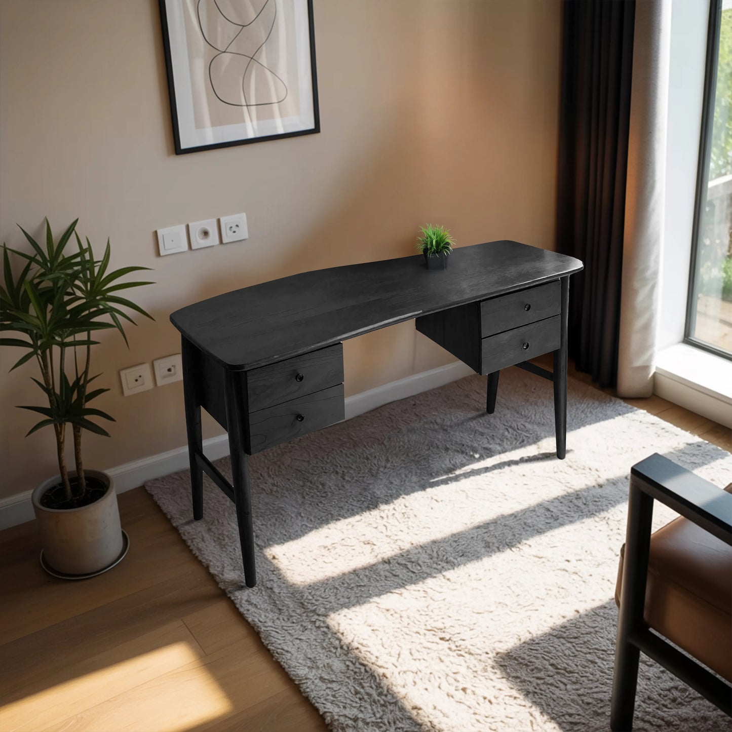 Mid Century Writing Desk For Bedroom Workspace Or Study Nook Lynnsnail