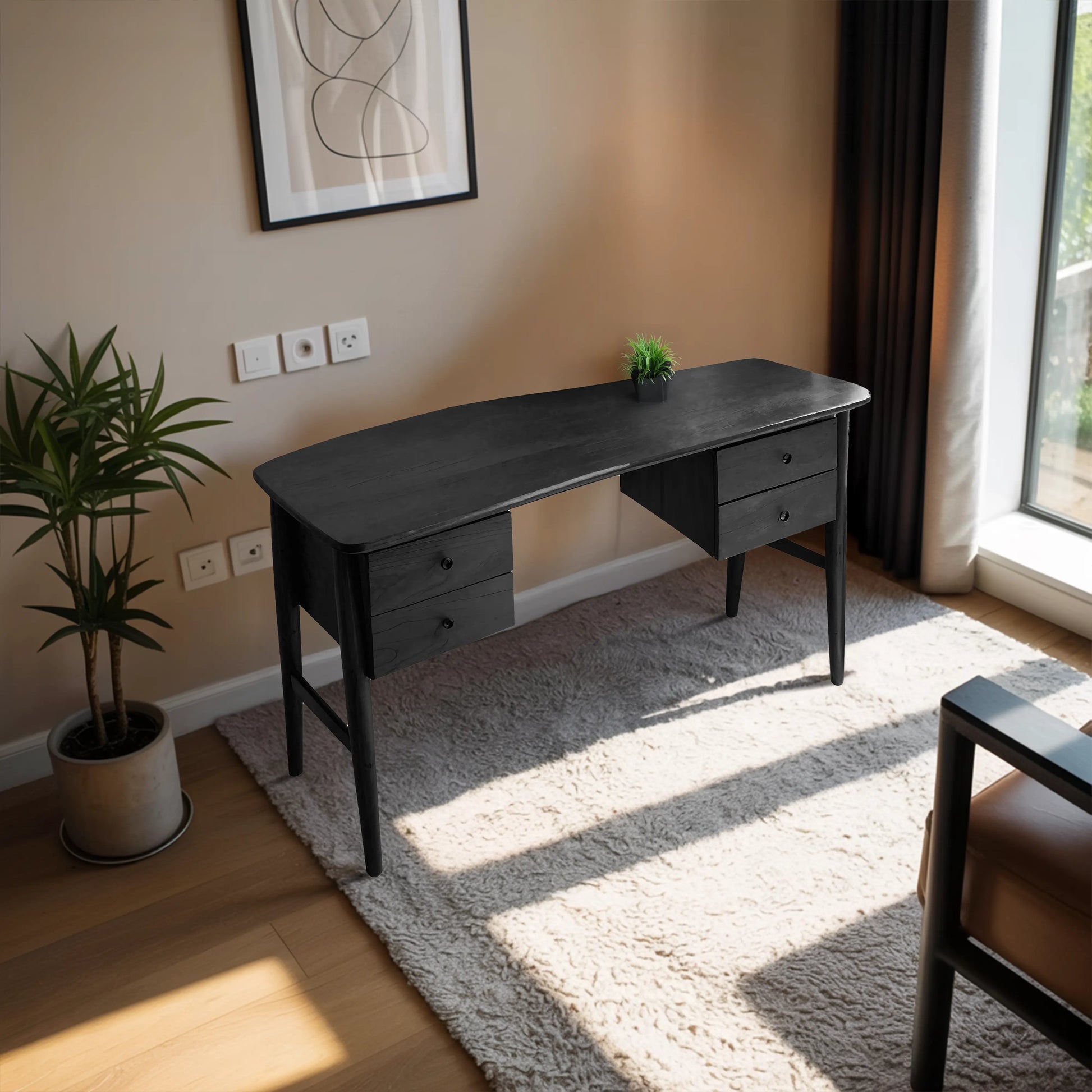Mid Century Writing Desk For Bedroom Workspace Or Study Nook Lynnsnail
