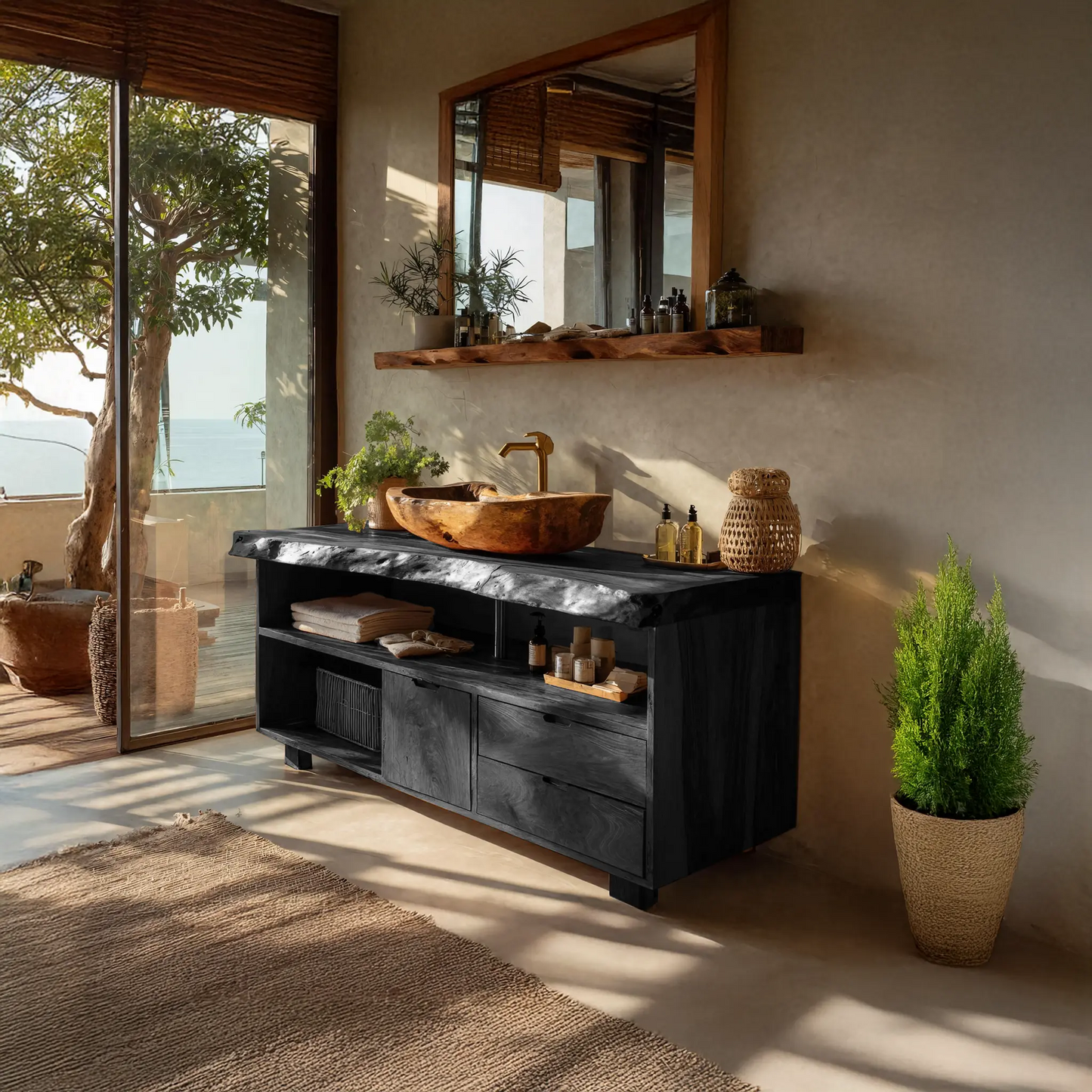 Modern Mid Century Vanity For Bathroom Makeover Lynnsnail