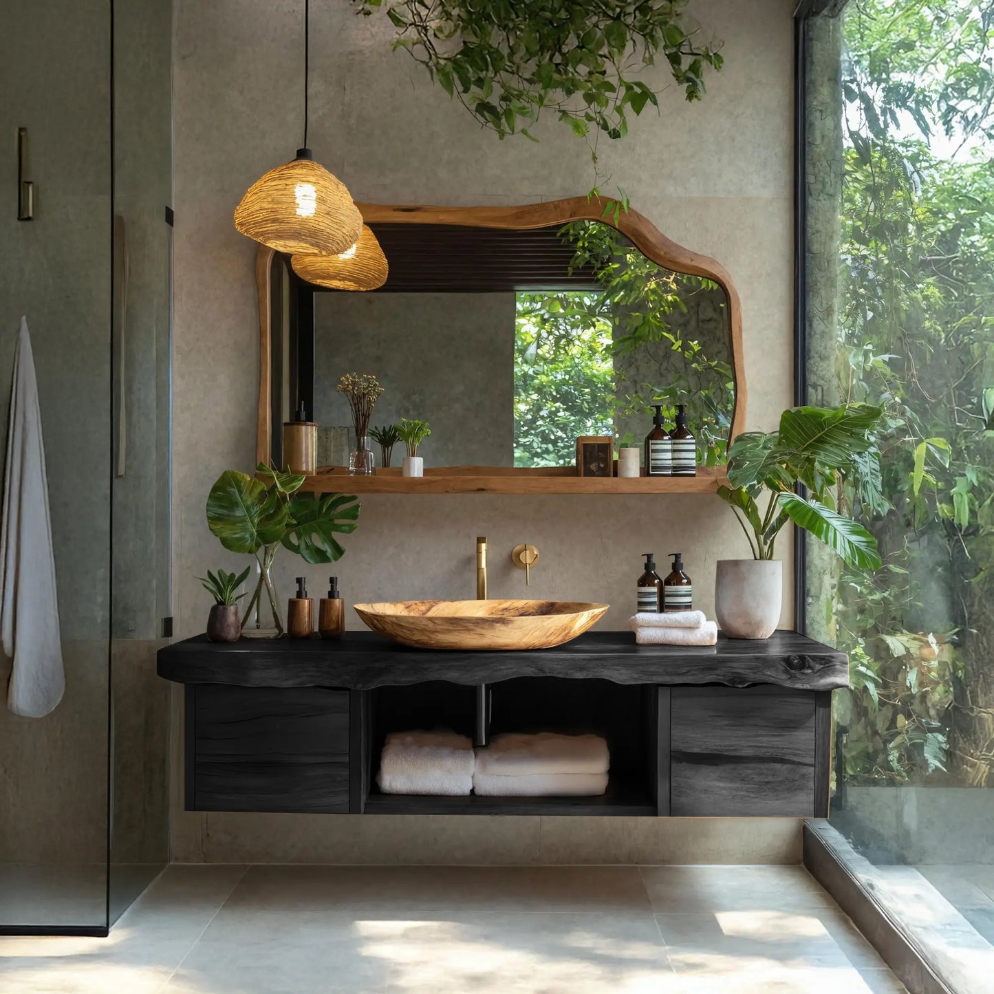 Natural Wood Floating Vanity For Bathroom Upgrade Lynnsnail