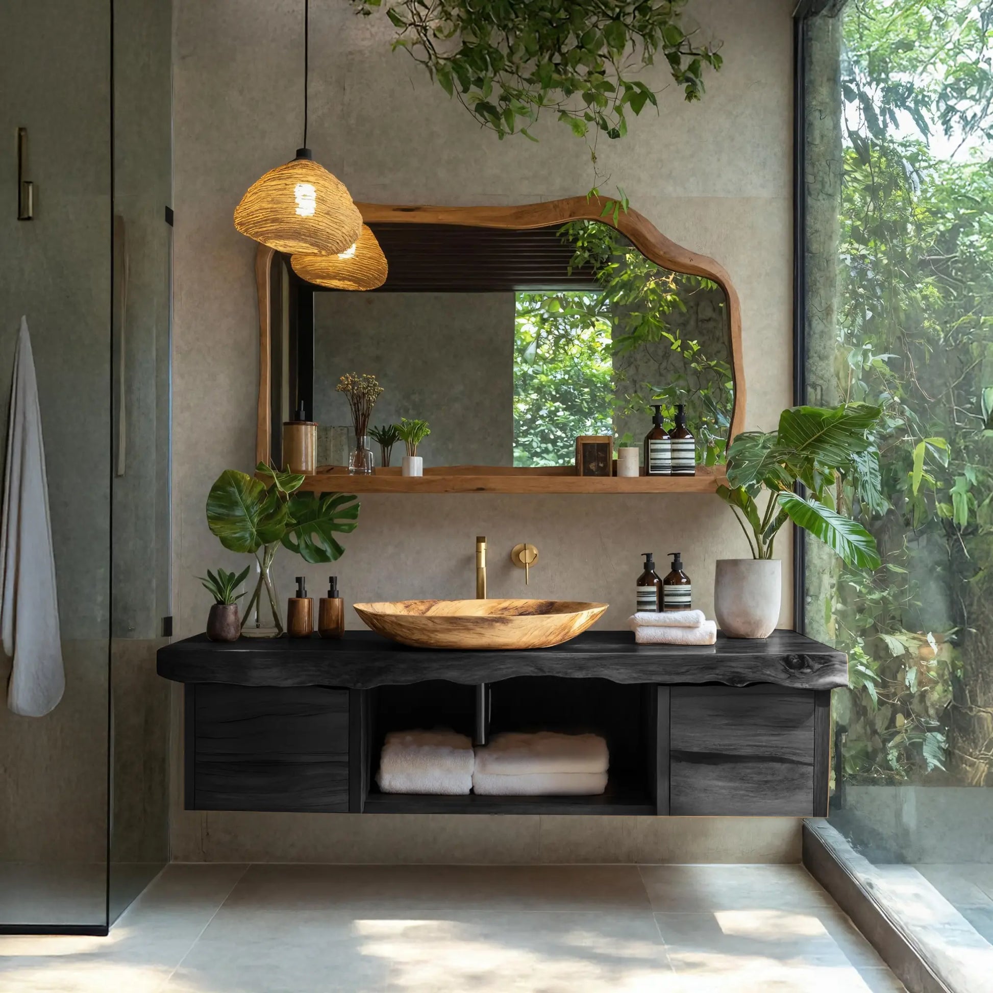 Natural Wood Floating Vanity For Bathroom Upgrade Lynnsnail