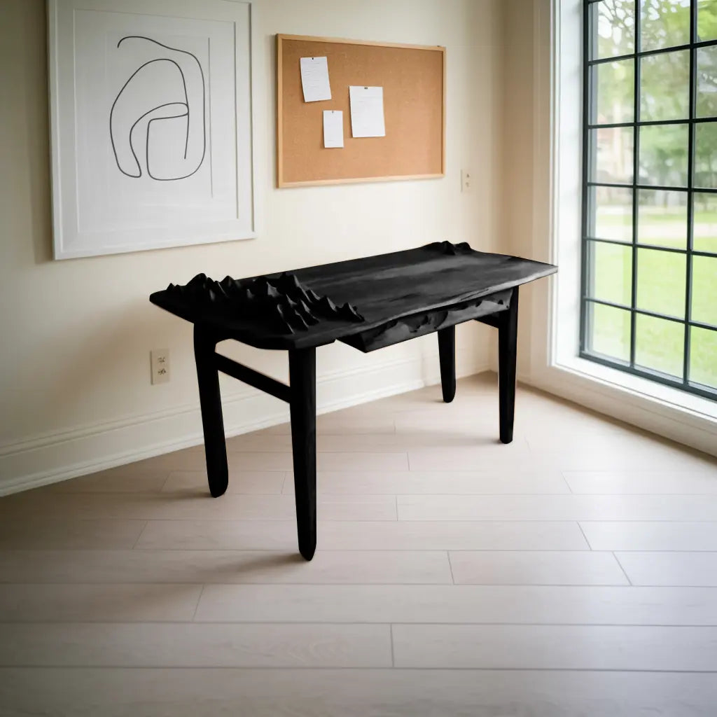 Mountain Carving Desk With 3D Detail For Studio Office And Reading Corner Lynnsnail