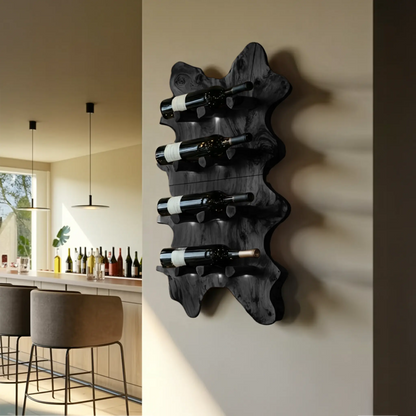 Rustic Live Edge Wall Wine Rack For Cozy Dining Rooms Lynnsnail
