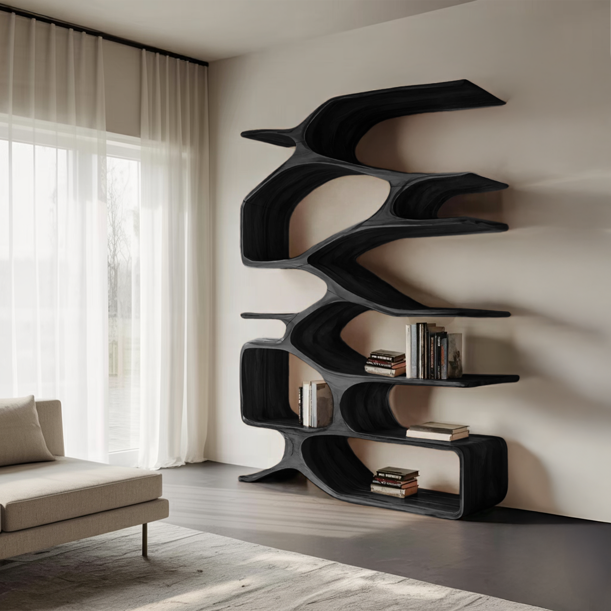 Organic Sculptural Bookshelf For Living Decor Lynnsnail