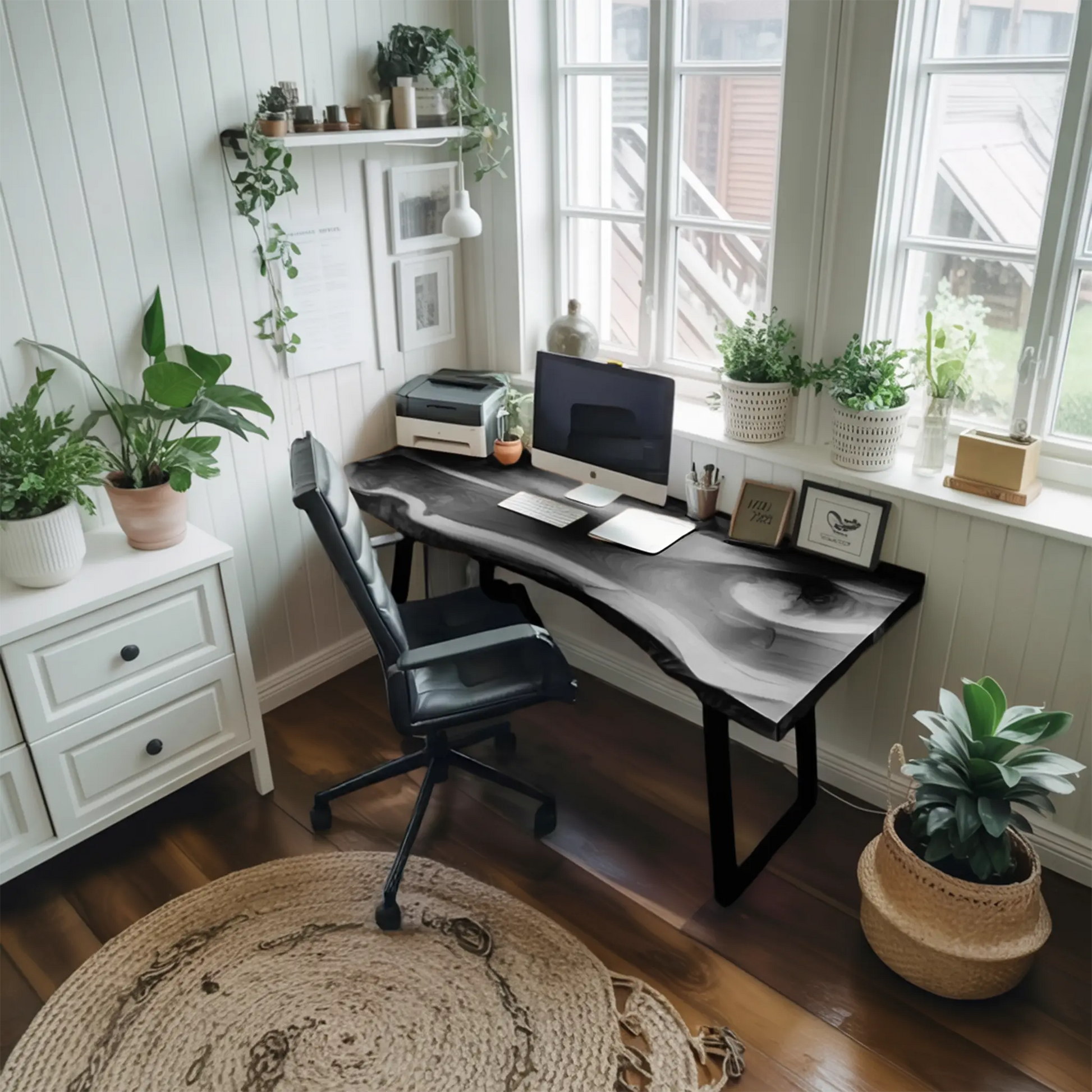 Modern Live Edge Desk For Minimalist Home Office Placement Lynnsnail