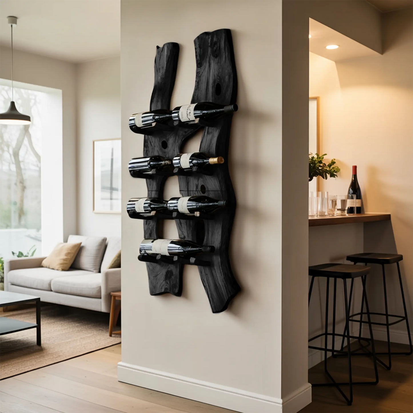 Handcrafted Wall Mount Wine Holder For Living Room Lynnsnail