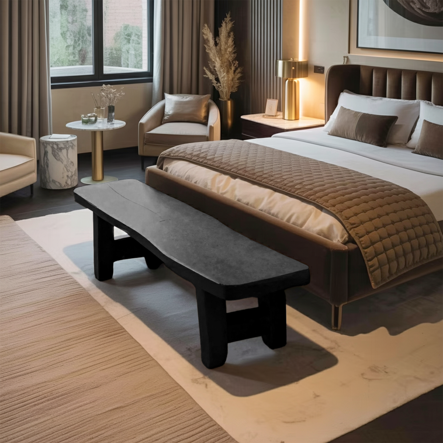 Minimalist End Of Bed Bench For Bedroom Entryway Lynnsnail