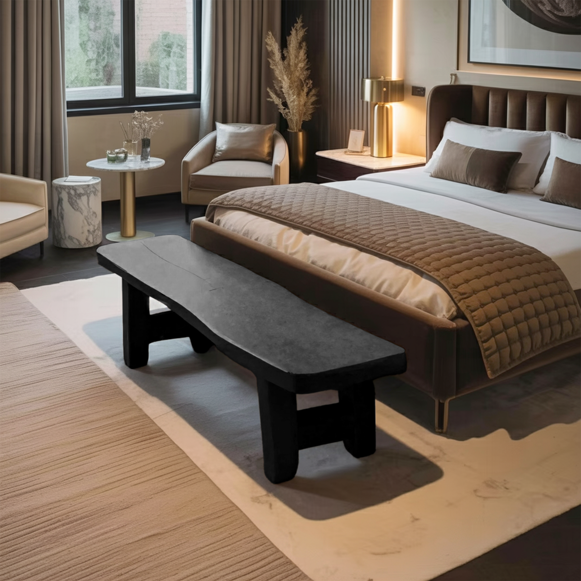 Minimalist End Of Bed Bench For Bedroom Entryway Lynnsnail