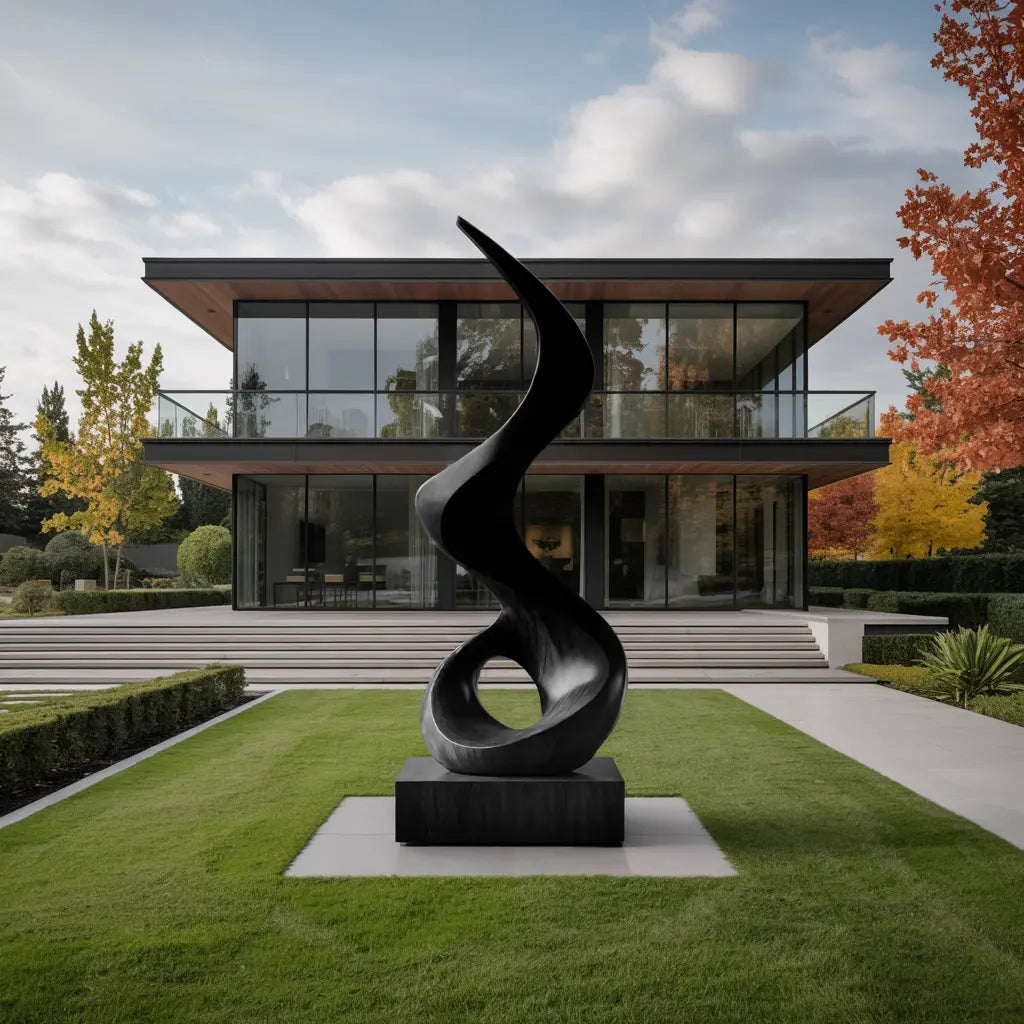 Mid Century Abstract Wooden Sculpture For Outdoor Garden Lynnsnail