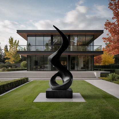 Mid Century Abstract Wooden Sculpture For Outdoor Garden Lynnsnail