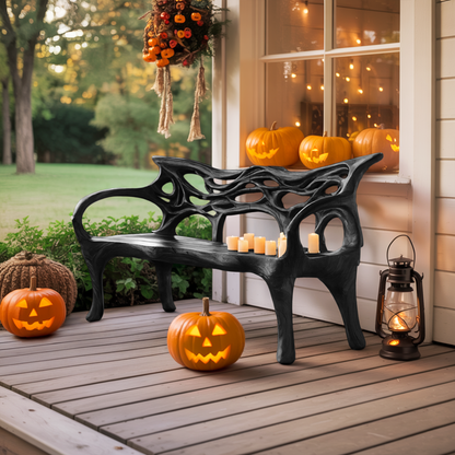 Mid Century Solid Wood Halloween Bench For Outdoor Design Lynnsnail
