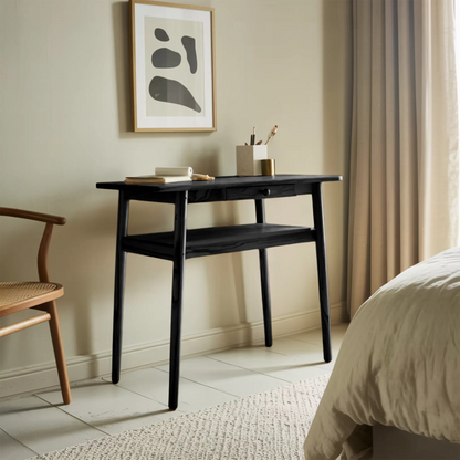 Modern Minimalist Wood Writing Desk With Drawer For Home Office Or Entryway Lynnsnail