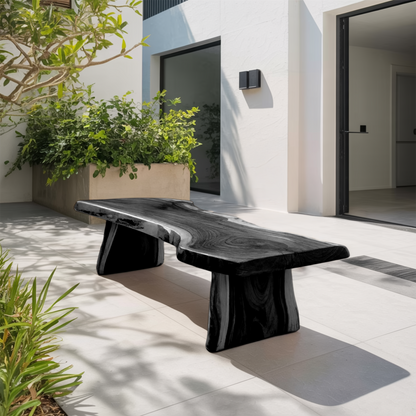 Minimalist Live Edge Outdoor Bench For Entryway Or Patio Lynnsnail